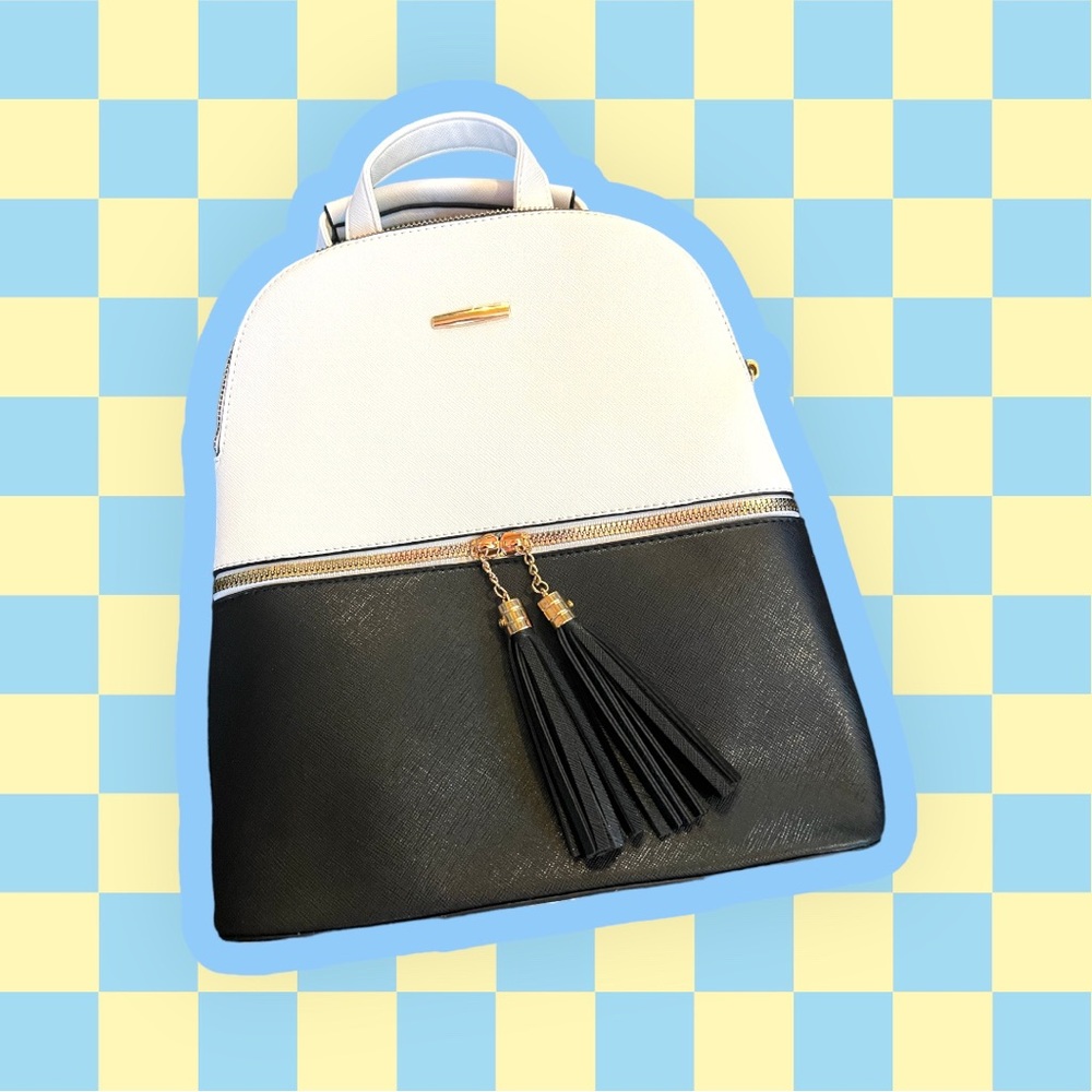Black and white purse backpack